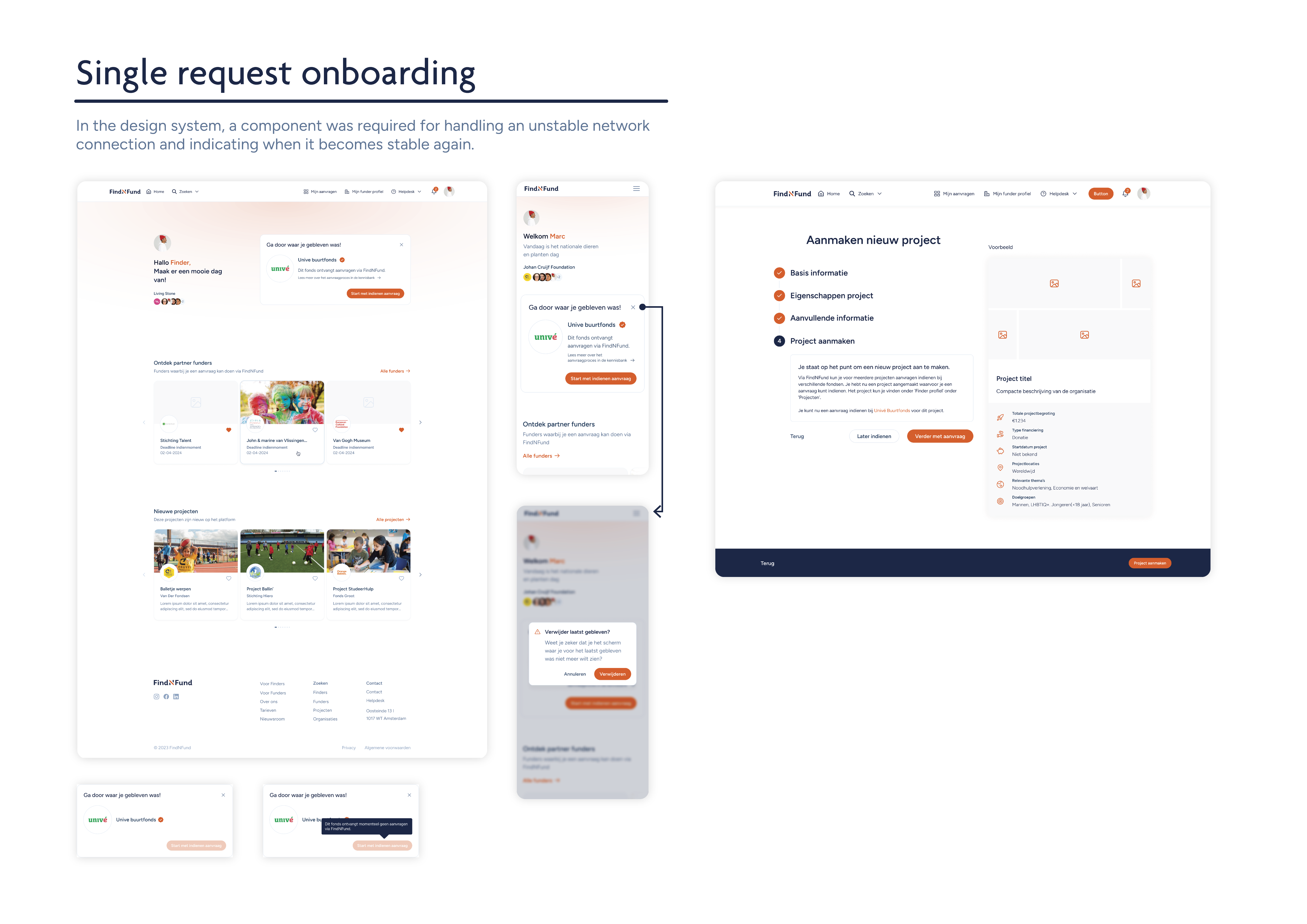 Single request onboarding design flow