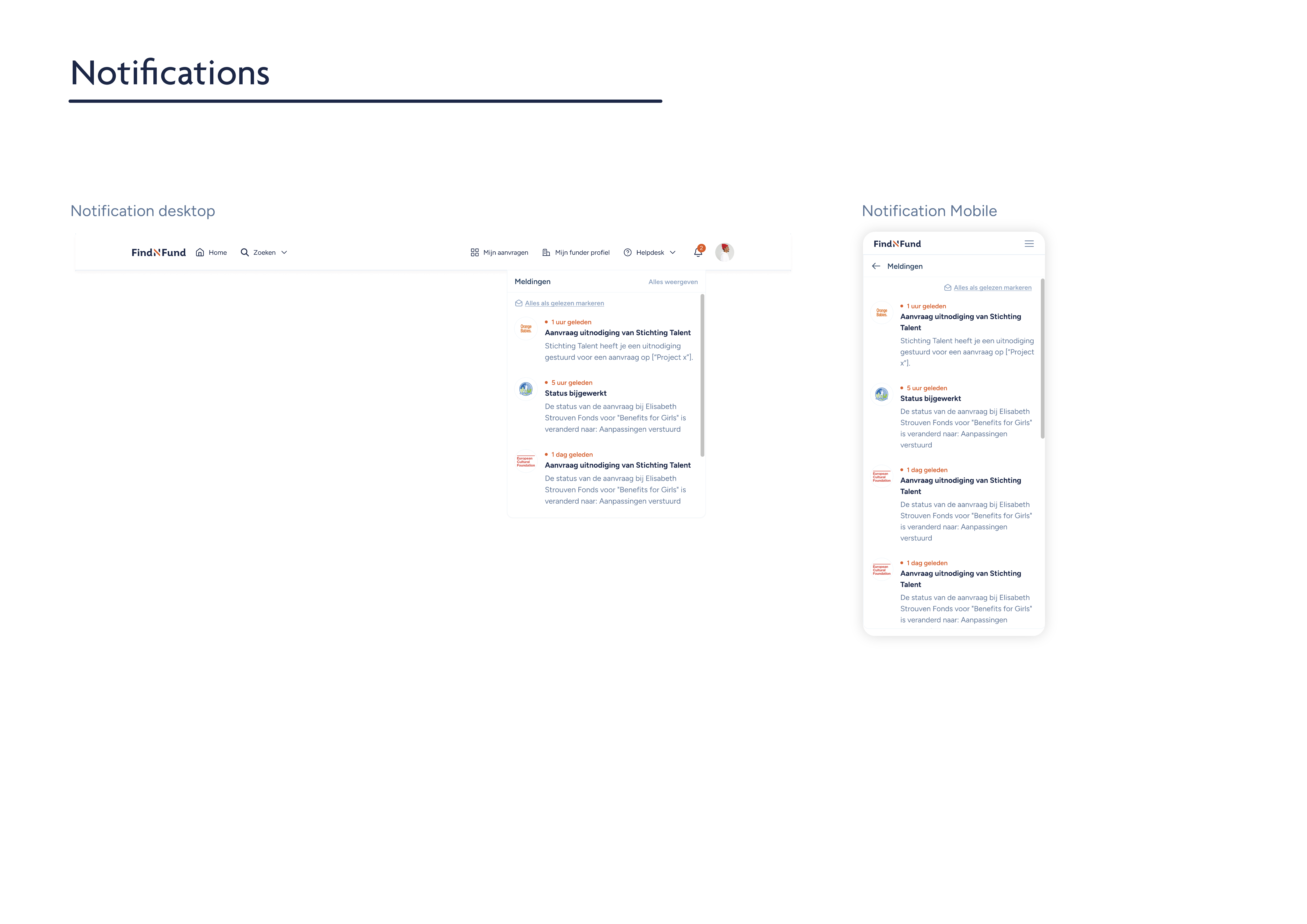 Notifications design
