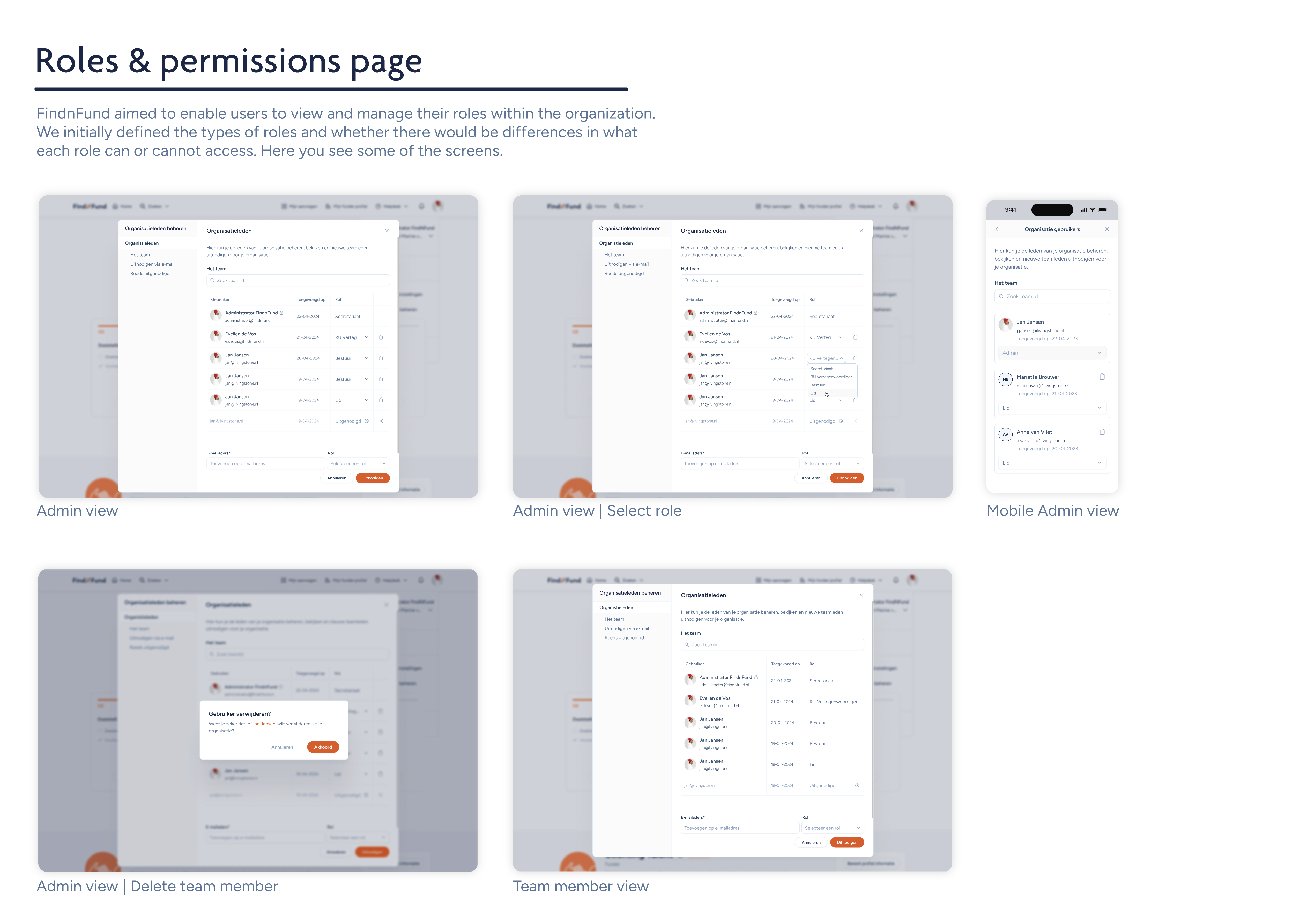 Role & permissions page