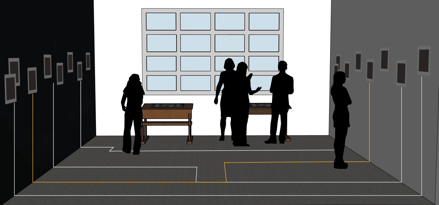 tekening lokaal 1 gemaakt door Ellen Bloemhof in Sketch-up