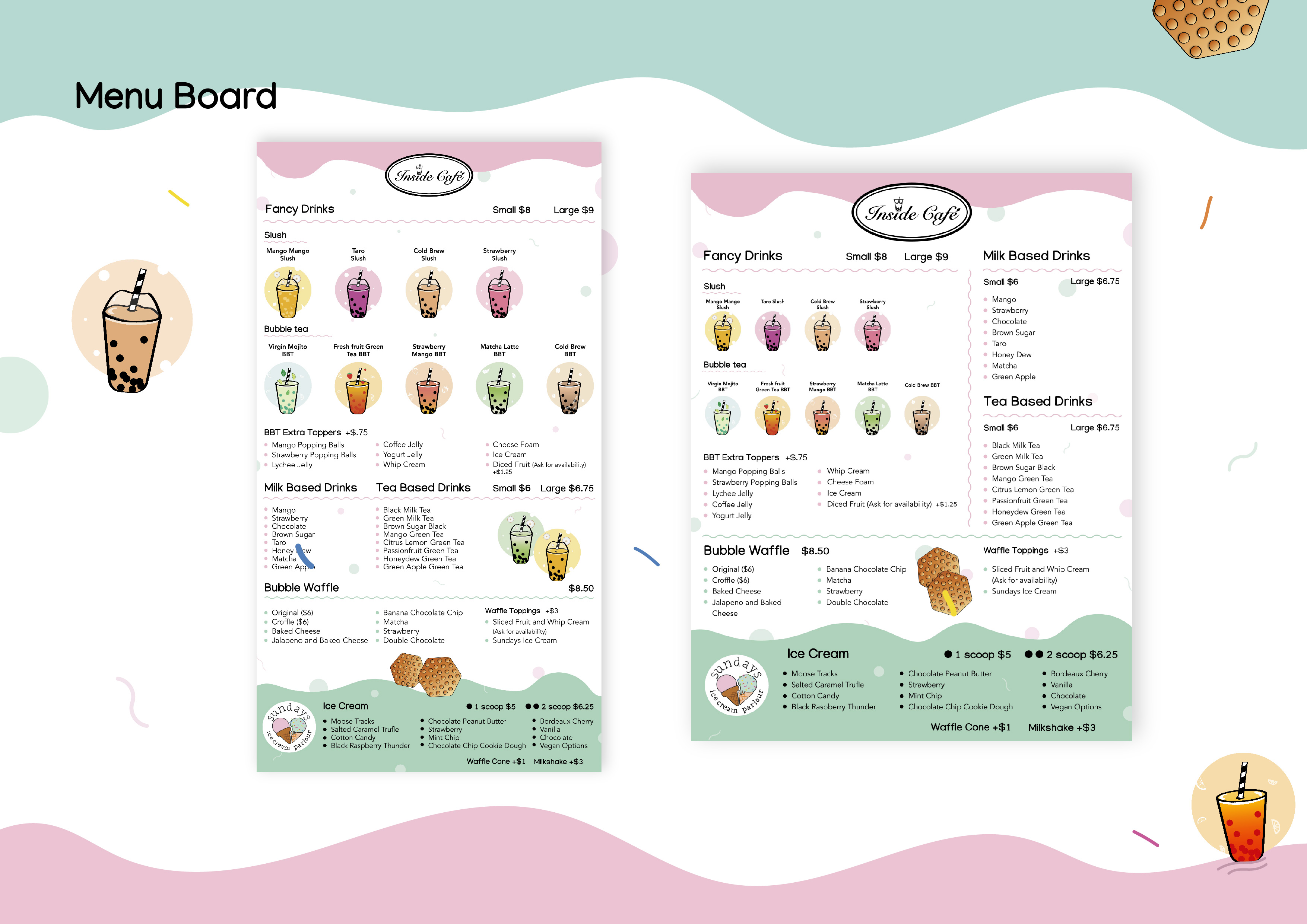 Sundays Menu board design